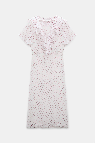Dorothee Schumacher Polka dot dress in viscose georgette small bordeaux dot