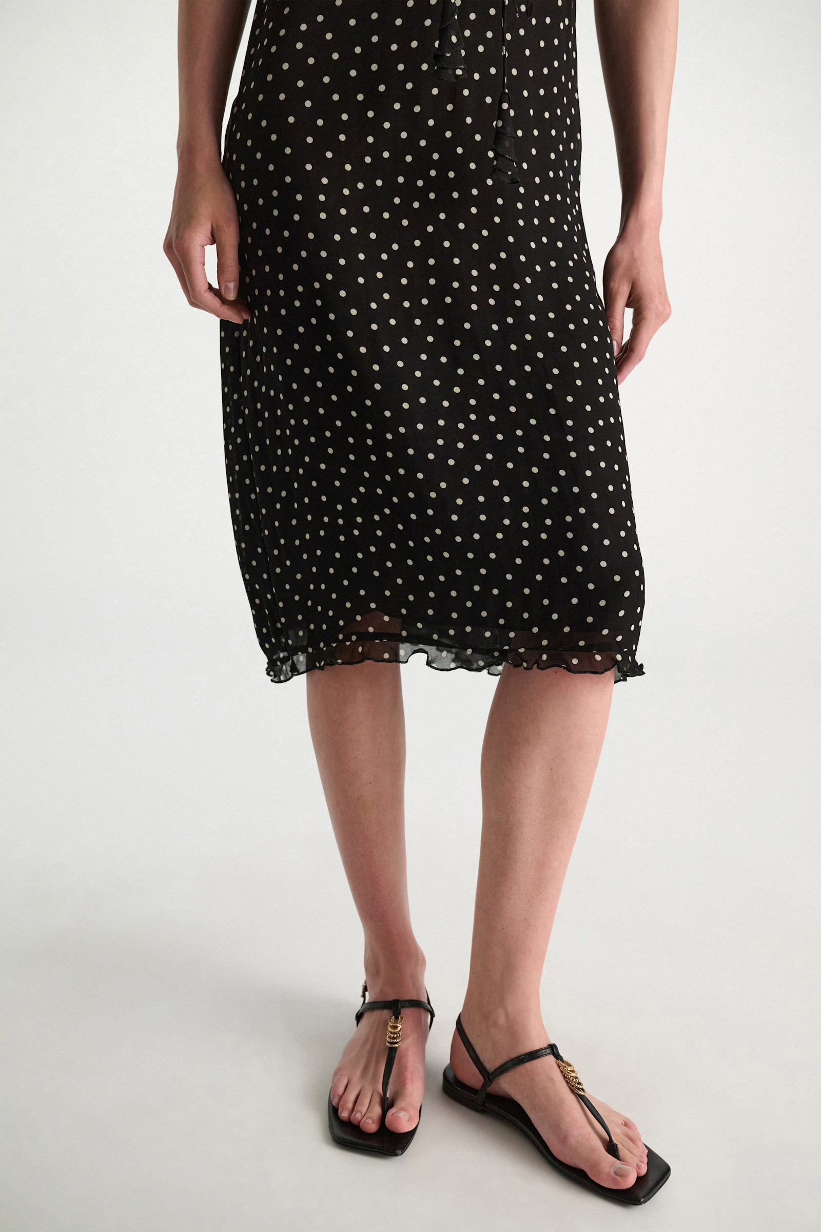 Dorothee Schumacher Body-hugging Kleid aus Viskose-Georgette white dot on blk