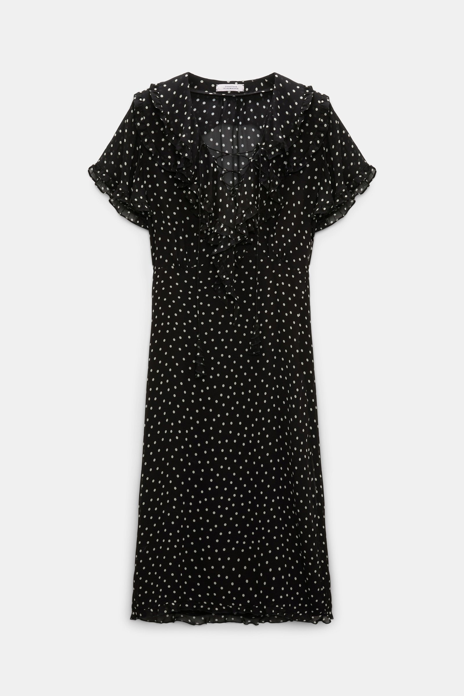 Dorothee Schumacher Body-hugging Kleid aus Viskose-Georgette white dot on blk