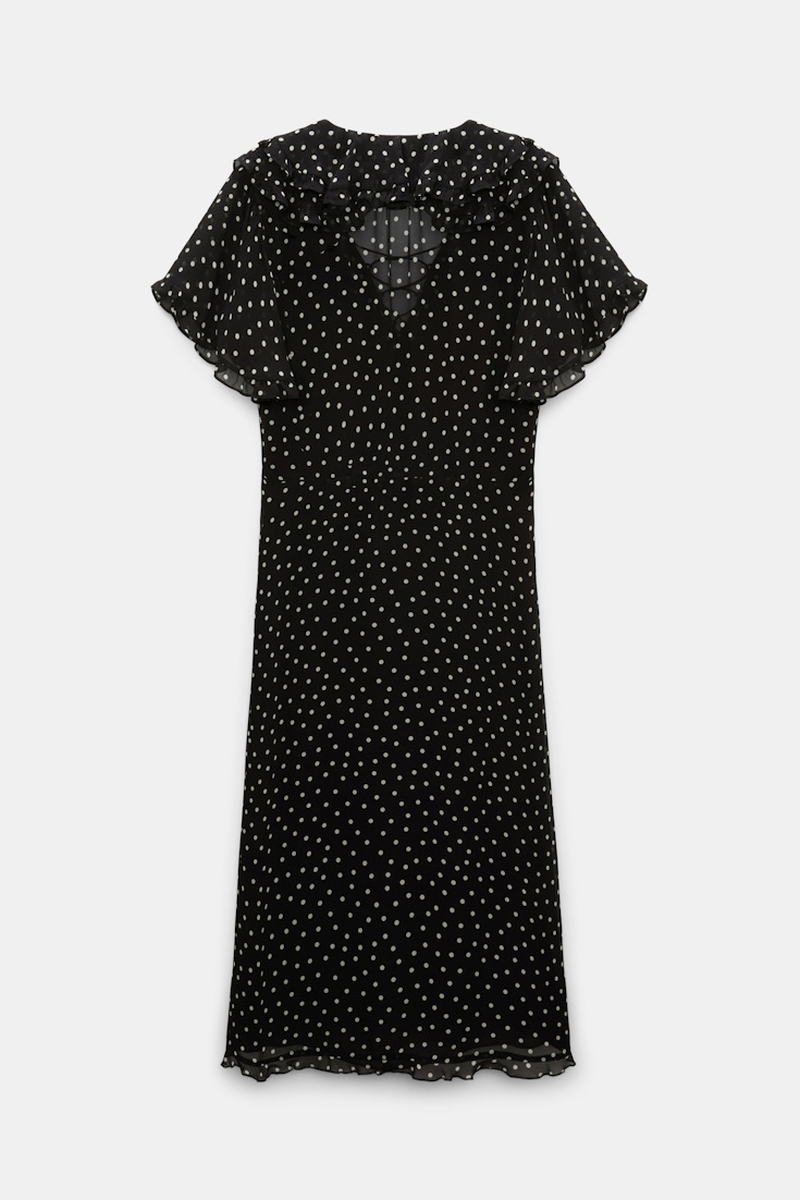 Dorothee Schumacher Body-hugging Kleid aus Viskose-Georgette white dot on blk