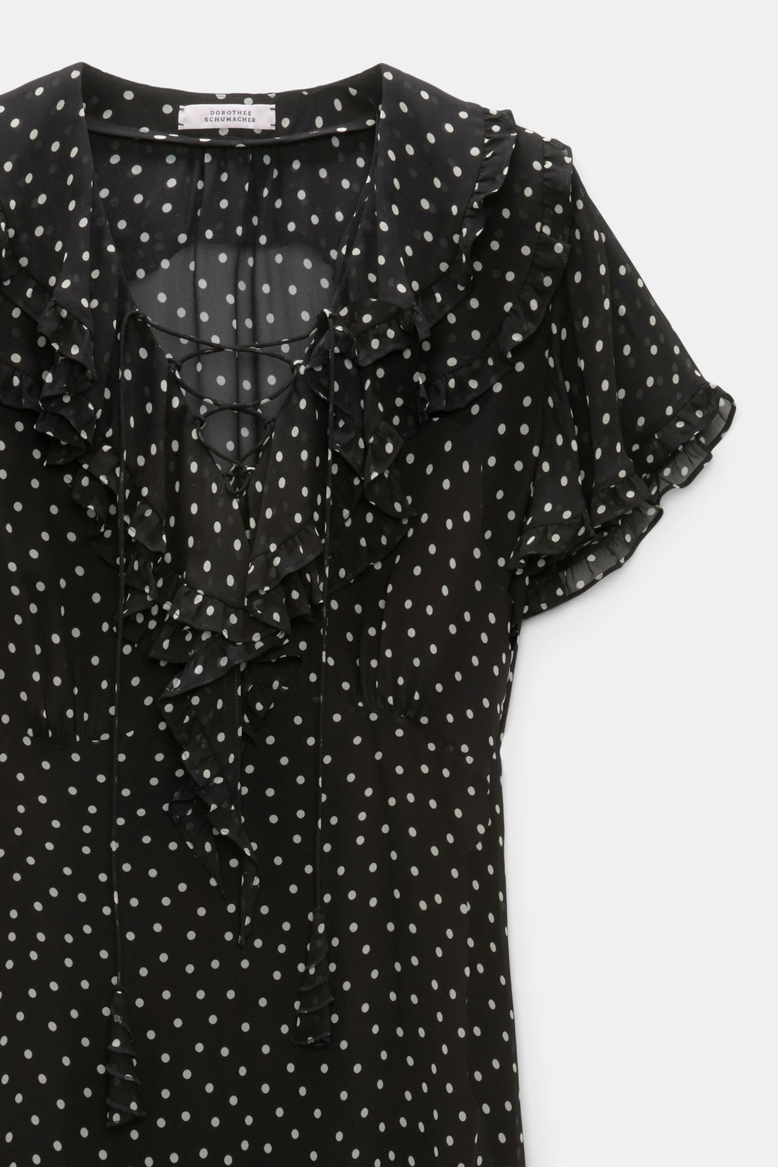 Dorothee Schumacher Body-hugging Kleid aus Viskose-Georgette white dot on blk