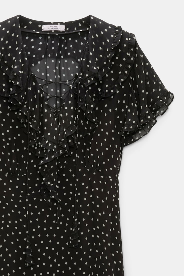 Dorothee Schumacher Body-hugging Kleid aus Viskose-Georgette white dot on blk