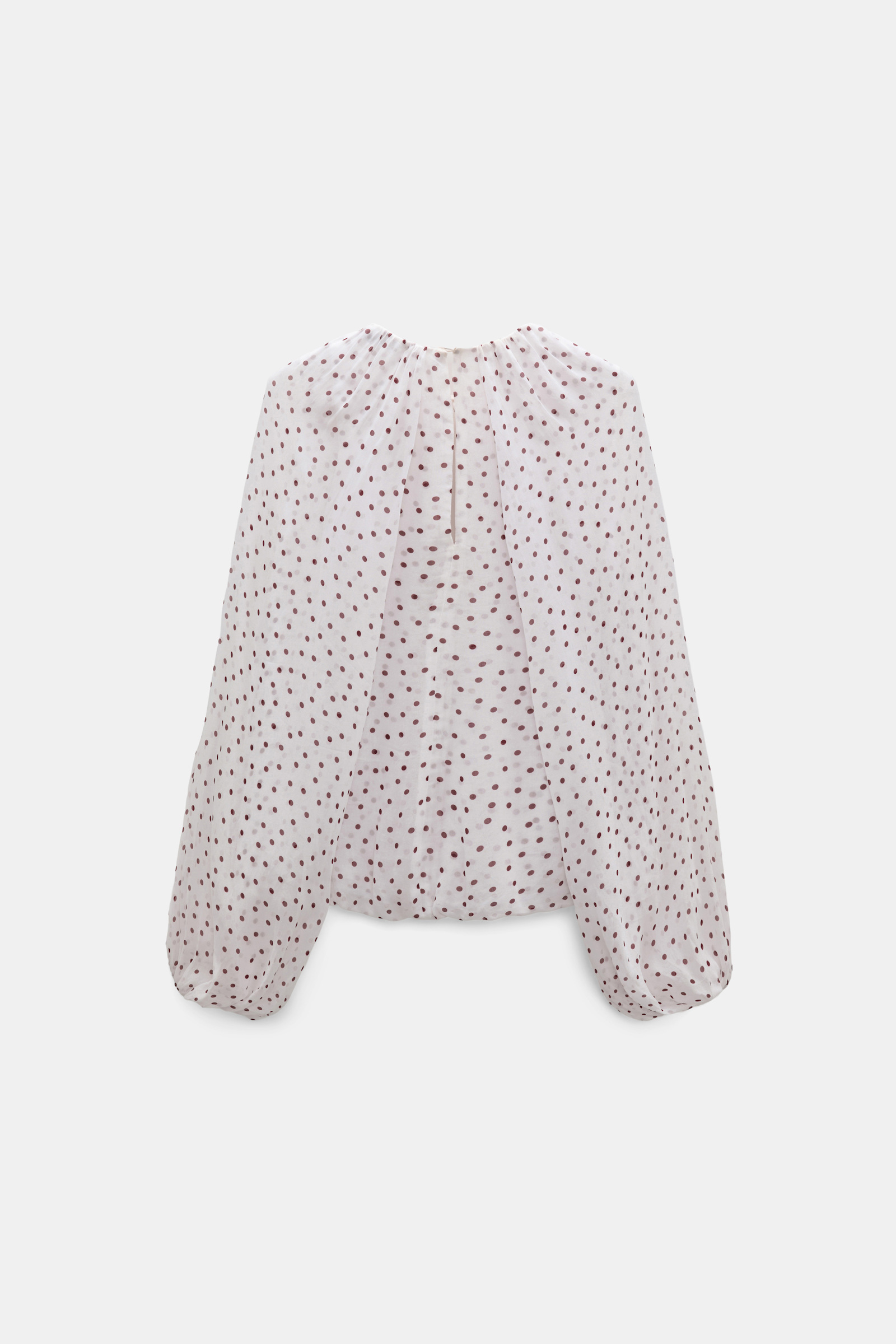 Dorothee Schumacher Polka dot crinkle viscose georgette blouse and scarf set small bordeaux dot