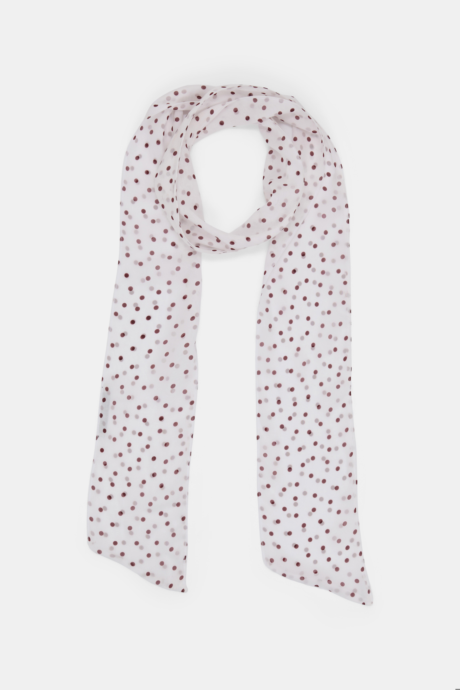 Dorothee Schumacher Polka dot crinkle viscose georgette blouse and scarf set small bordeaux dot