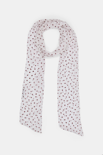 Dorothee Schumacher Polka dot crinkle viscose georgette blouse and scarf set small bordeaux dot