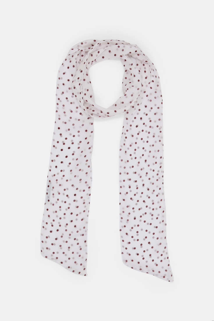 Dorothee Schumacher Polka dot crinkle viscose georgette blouse and scarf set small bordeaux dot