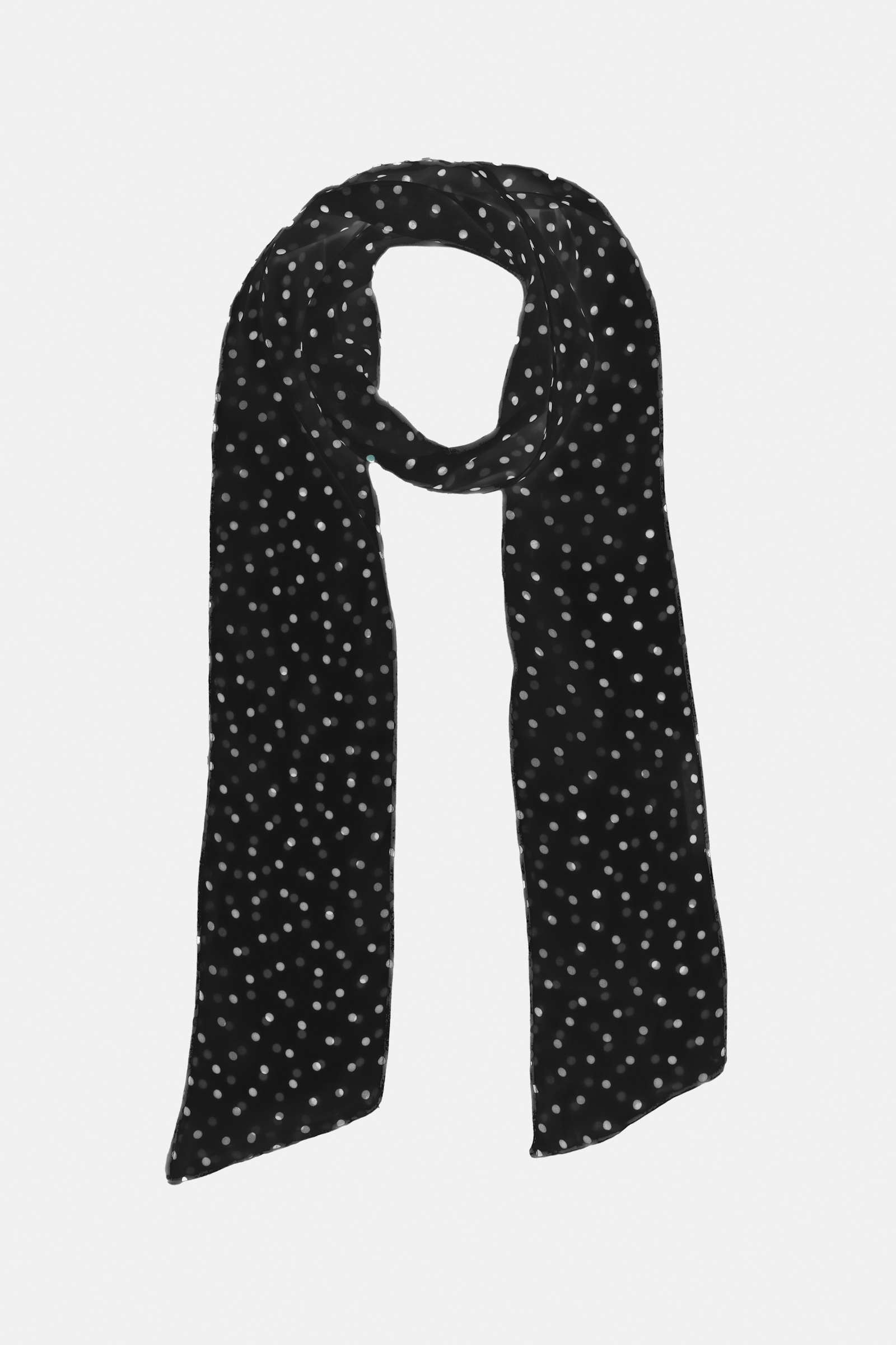Dorothee Schumacher Dress and scarf set in polka dot viscose georgette white dot on blk