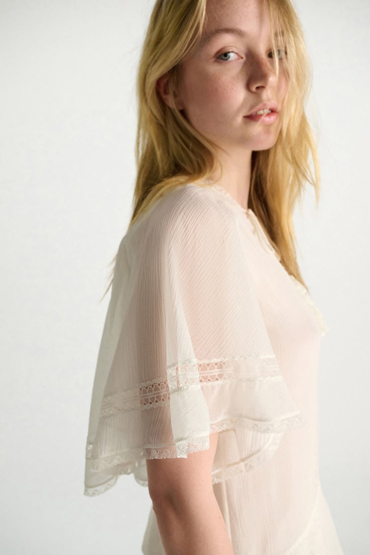 Dorothee Schumacher Lagenkleid aus crinkled Baumwoll-Seiden-Georgette orchid white