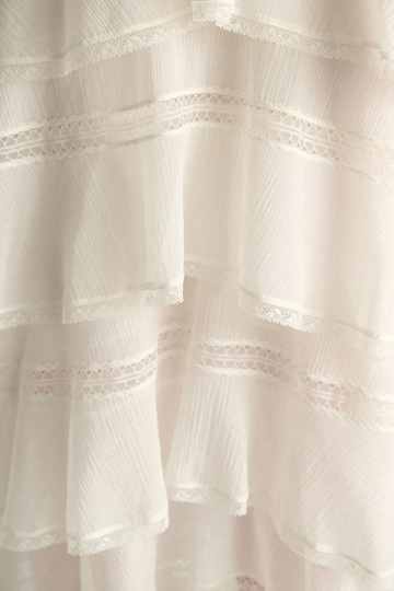Dorothee Schumacher Tiered dress in cotton-silk crinkle georgette orchid white