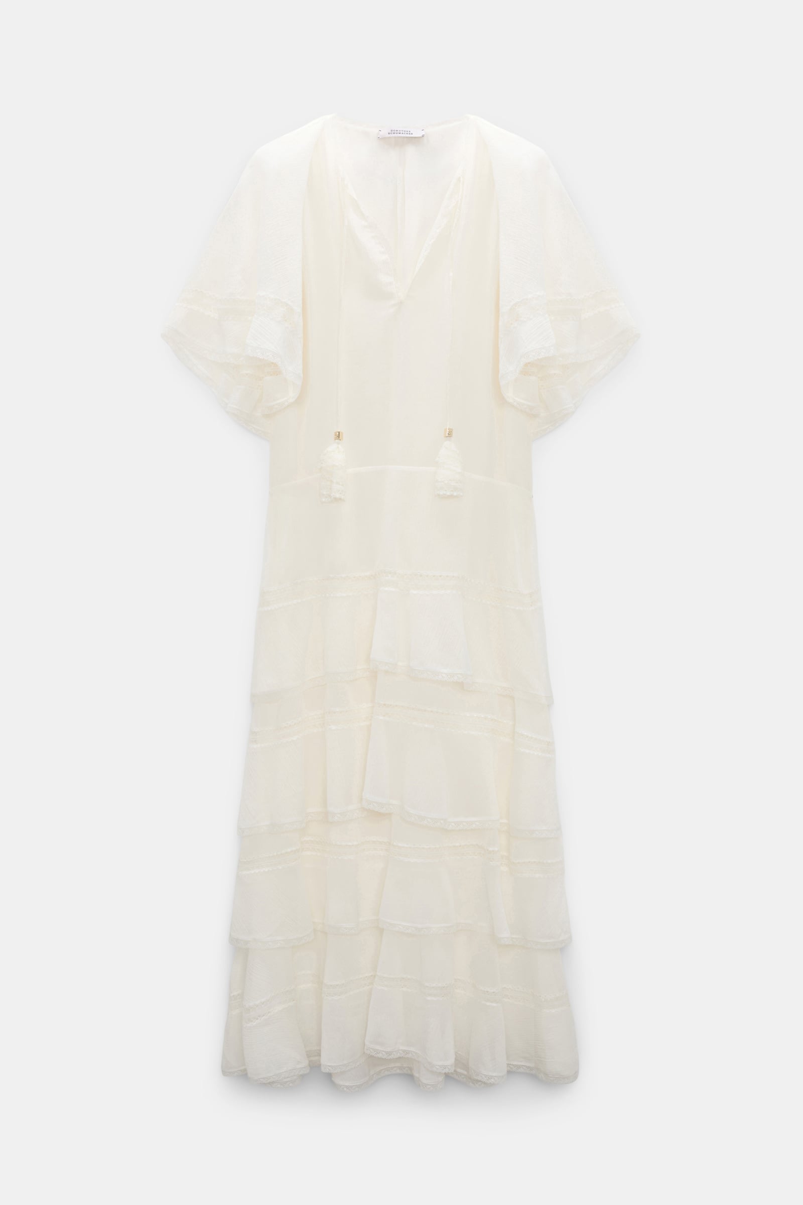 Dorothee Schumacher Lagenkleid aus crinkled Baumwoll-Seiden-Georgette orchid white