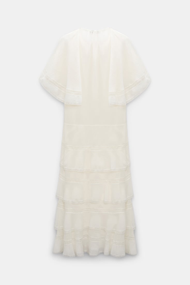 Dorothee Schumacher Lagenkleid aus crinkled Baumwoll-Seiden-Georgette orchid white