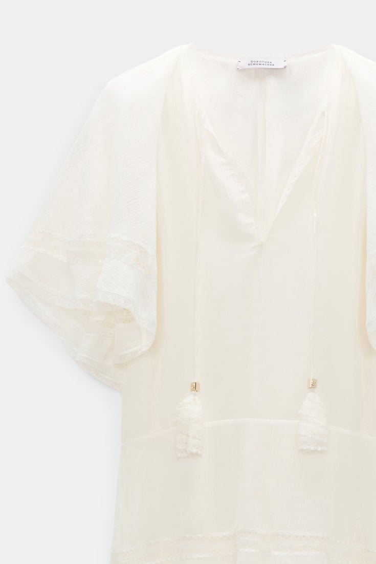 Dorothee Schumacher Lagenkleid aus crinkled Baumwoll-Seiden-Georgette orchid white