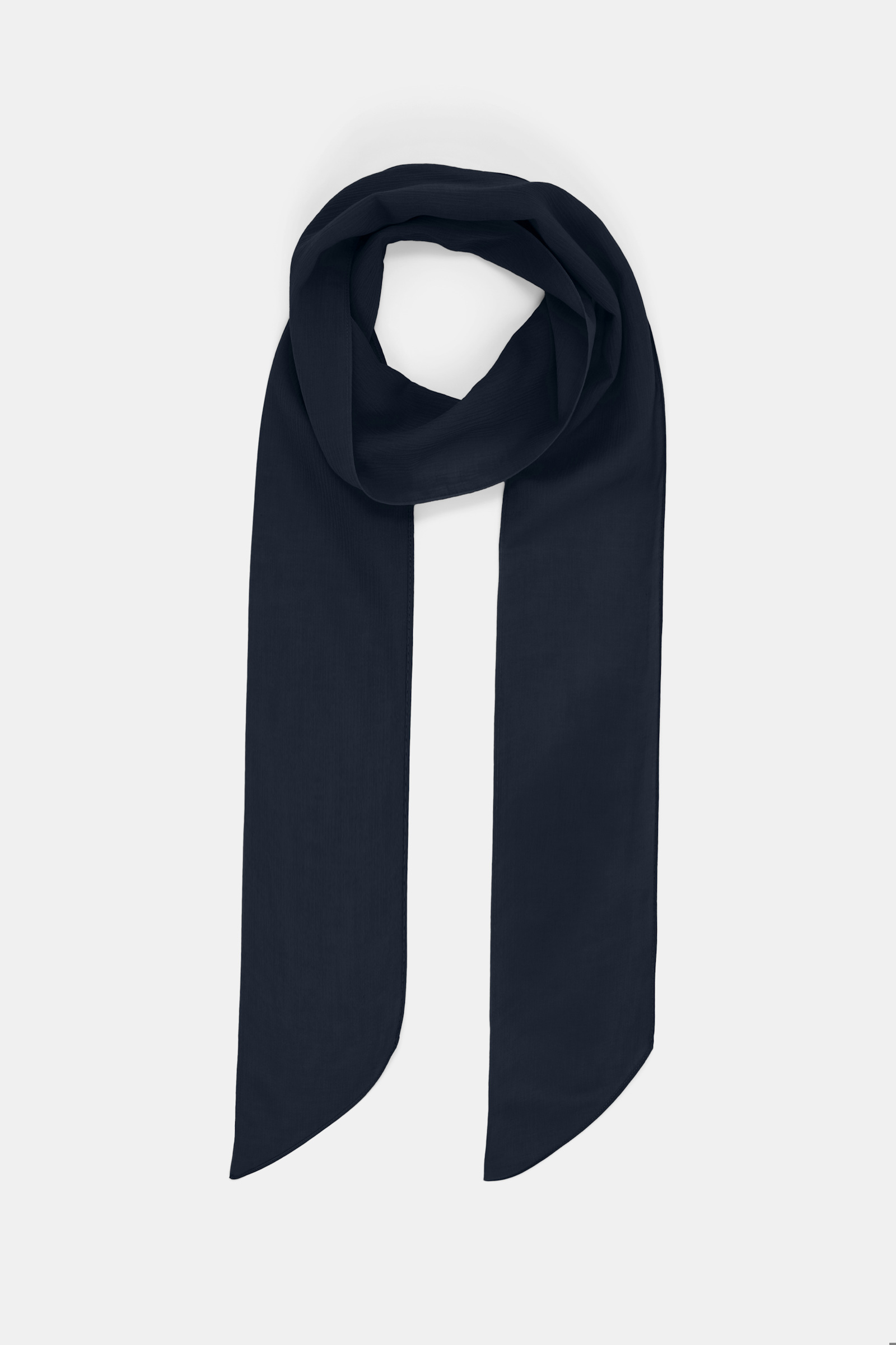 Dorothee Schumacher Long shirtdress and scarf set in cotton-silk crinkle georgette dark navy