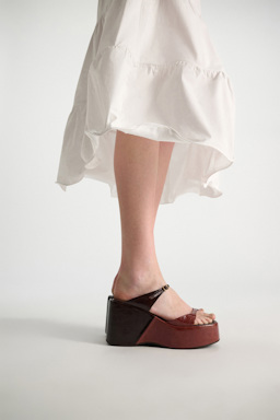 Dorothee Schumacher Wedge Sandalen bordeaux/rust/tan mix