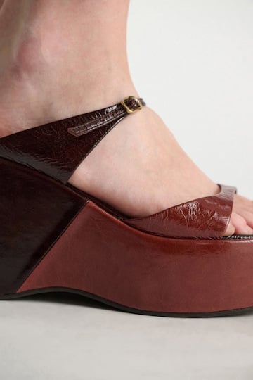 Dorothee Schumacher Wedge Sandalen bordeaux/rust/tan mix