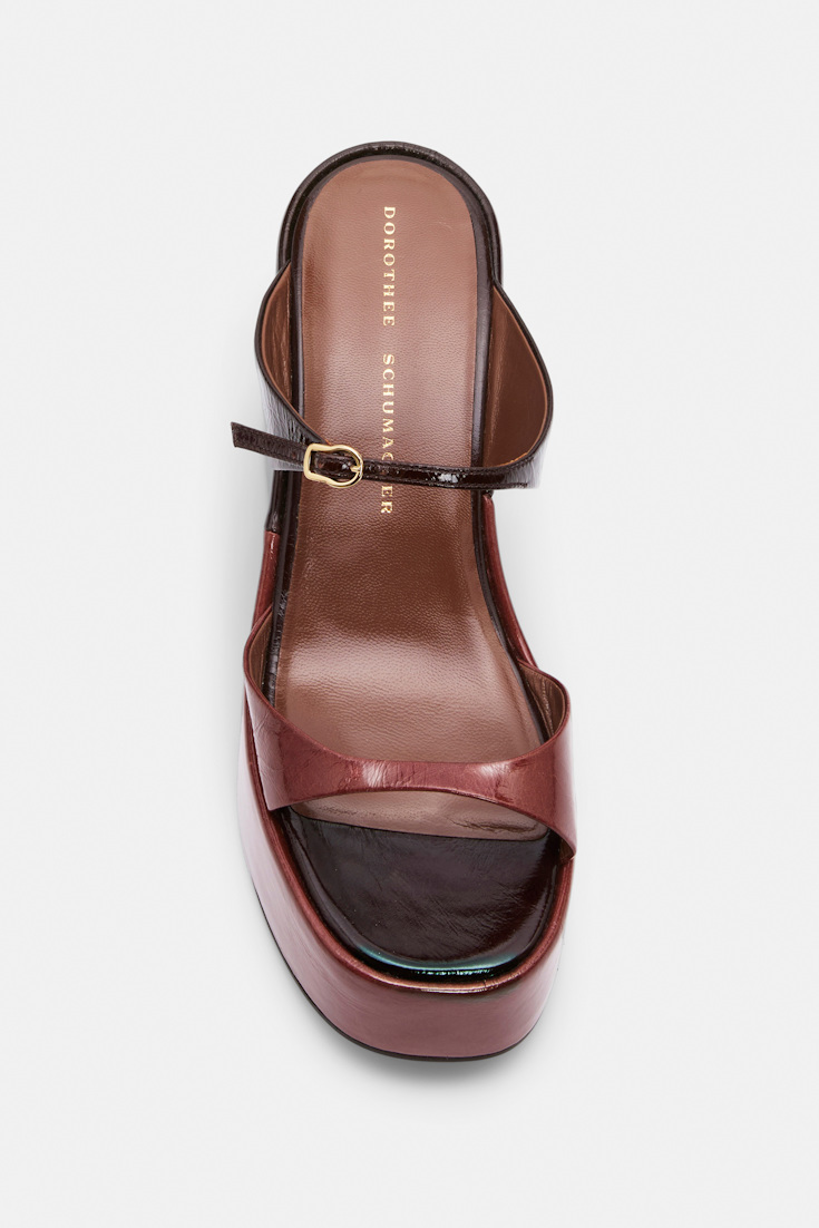 Dorothee Schumacher Wedge Sandalen bordeaux/rust/tan mix