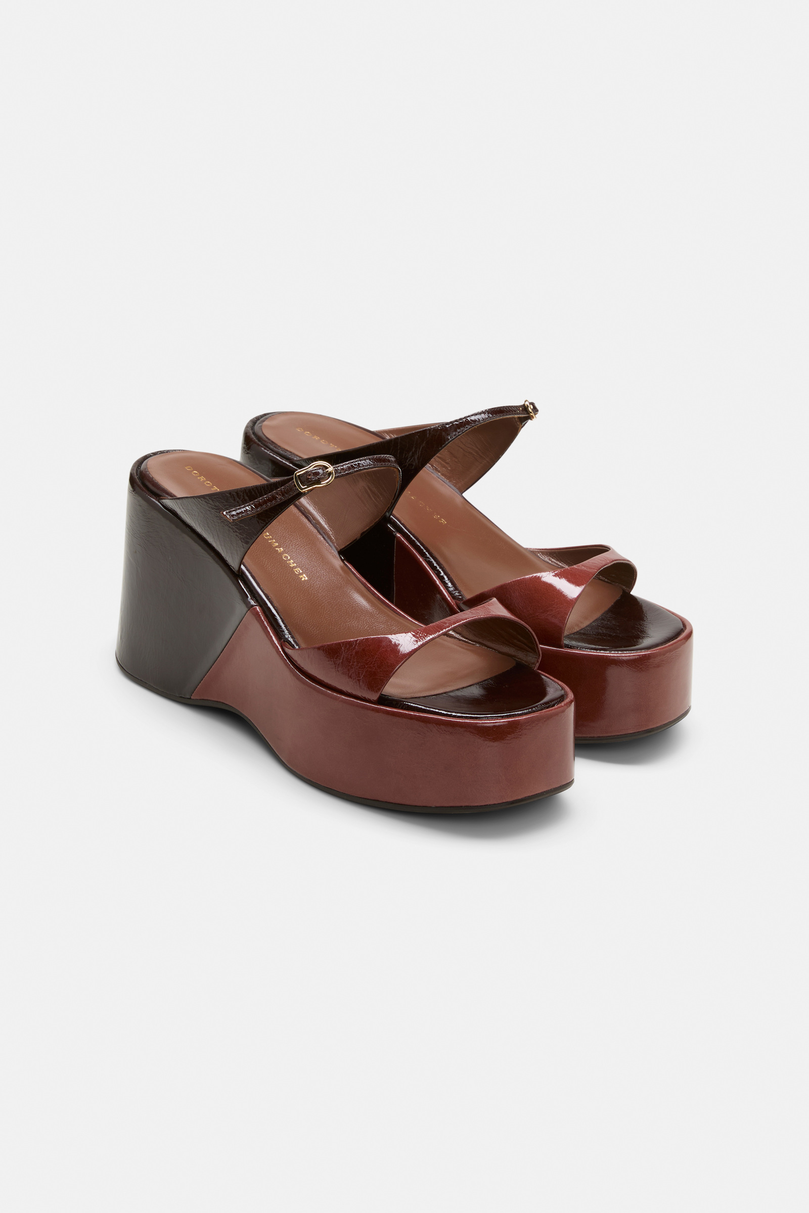 Dorothee Schumacher Wedge Sandalen bordeaux/rust/tan mix