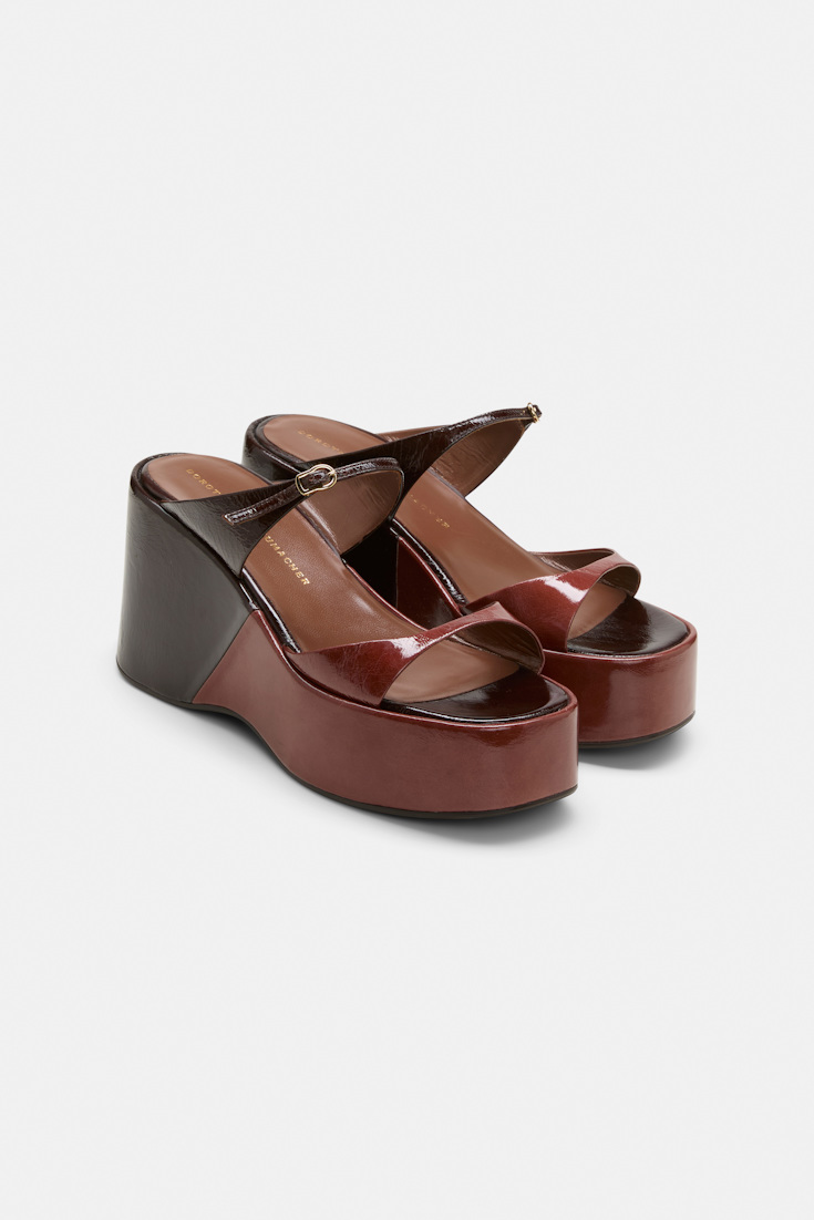 Dorothee Schumacher Wedge Sandalen bordeaux/rust/tan mix