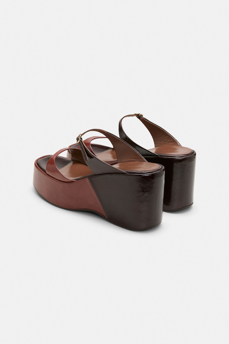 Dorothee Schumacher Wedge Sandalen bordeaux/rust/tan mix
