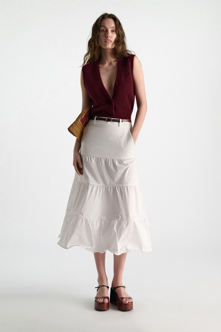 Dorothee Schumacher Thin contour belt bordeaux/rust/tan mix