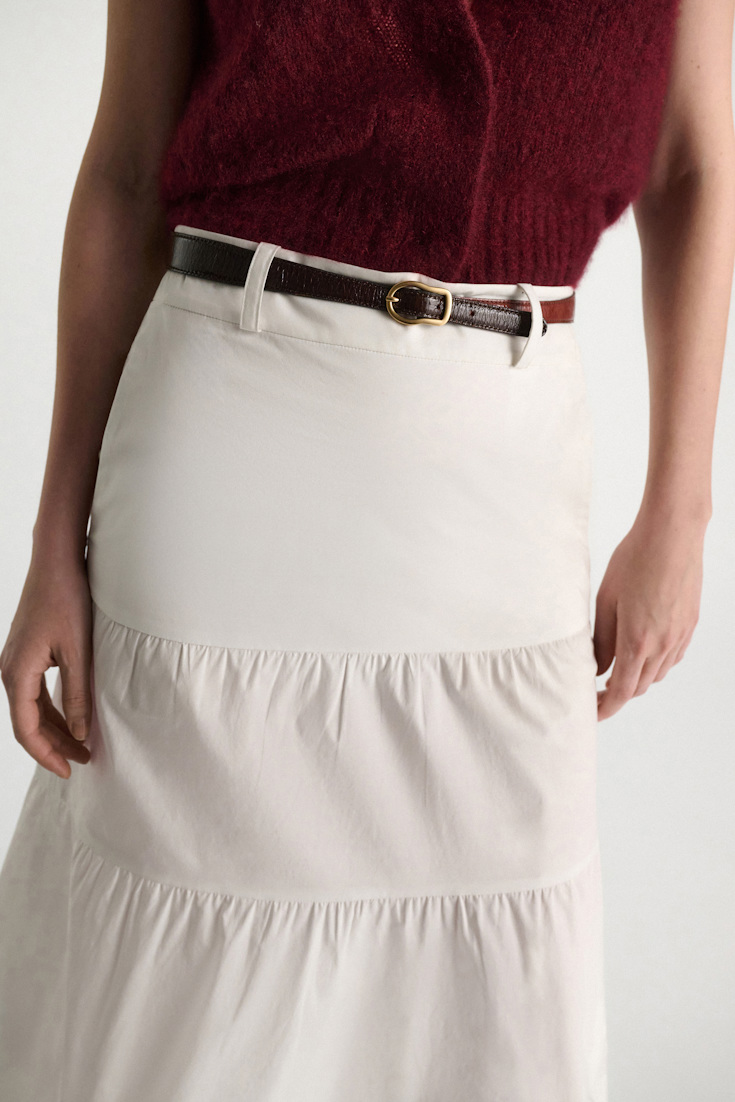 Dorothee Schumacher Thin contour belt bordeaux/rust/tan mix