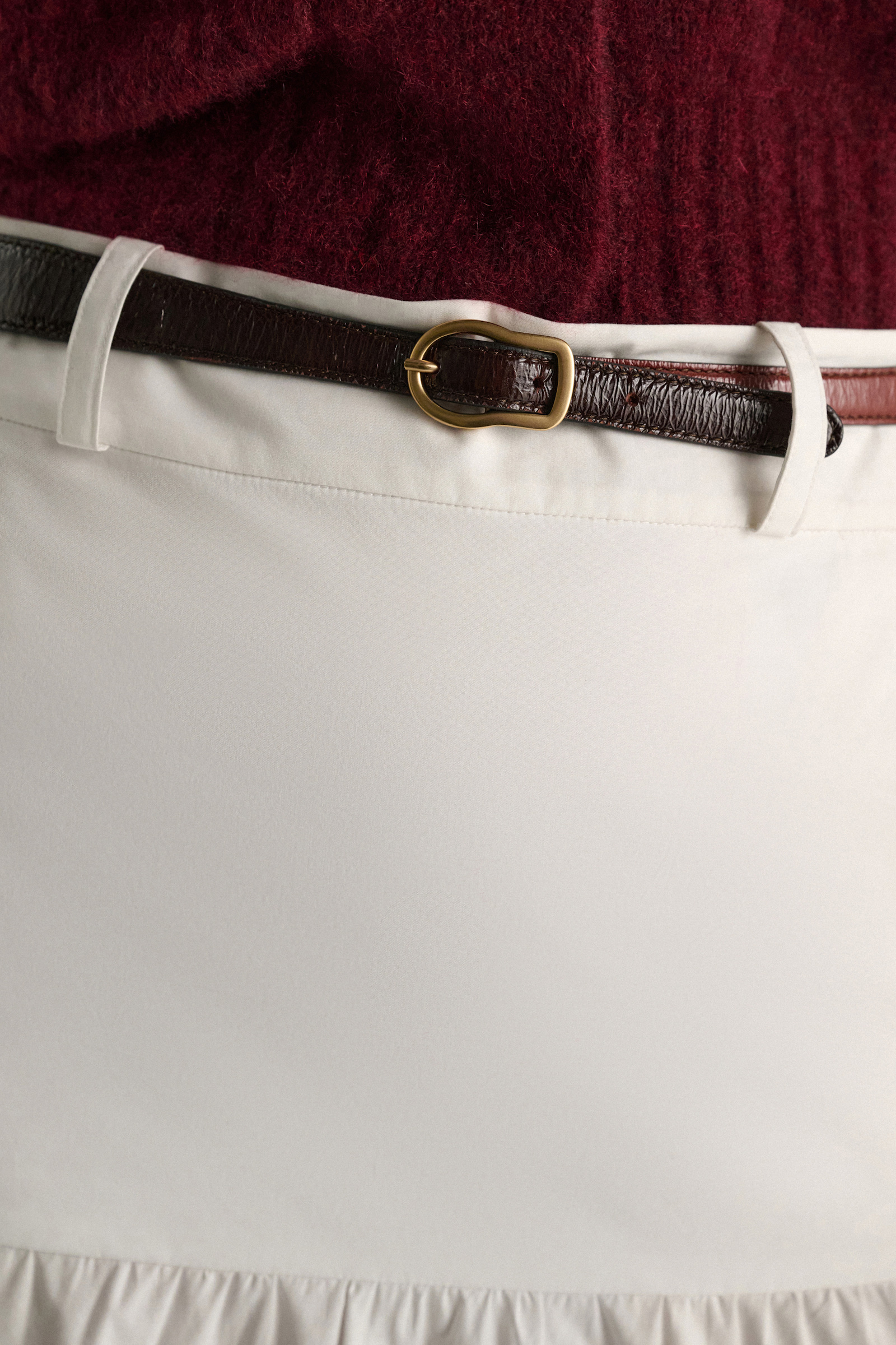 Dorothee Schumacher Thin contour belt bordeaux/rust/tan mix