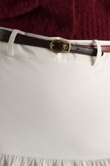 Dorothee Schumacher Schmaler Ledergürtel bordeaux/rust/tan mix