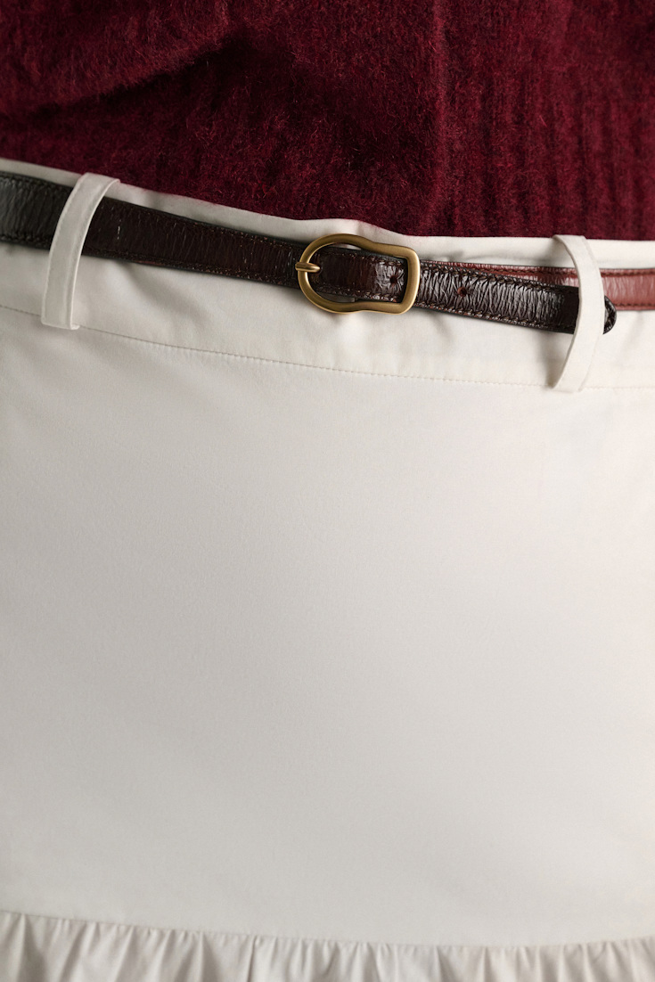 Dorothee Schumacher Thin contour belt bordeaux/rust/tan mix