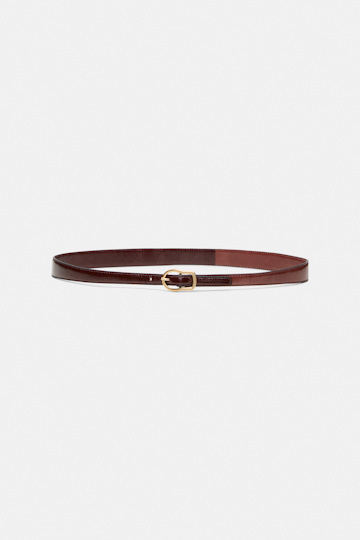 Dorothee Schumacher Thin contour belt bordeaux/rust/tan mix