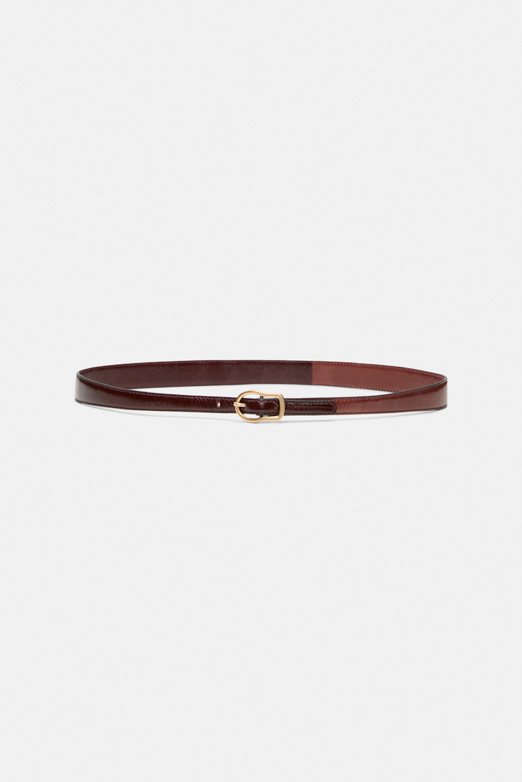 Dorothee Schumacher Thin contour belt bordeaux/rust/tan mix