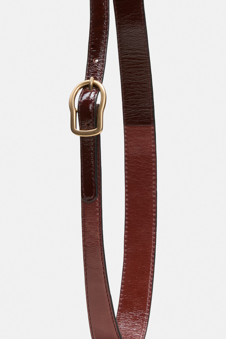 Dorothee Schumacher Thin contour belt bordeaux/rust/tan mix