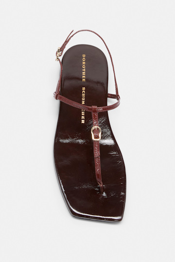 Dorothee Schumacher Toe post buckle sandals bordeaux/rust/tan mix