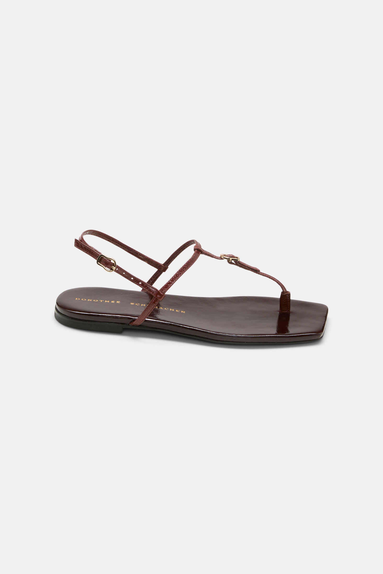 Dorothee Schumacher Toe post buckle sandals bordeaux/rust/tan mix