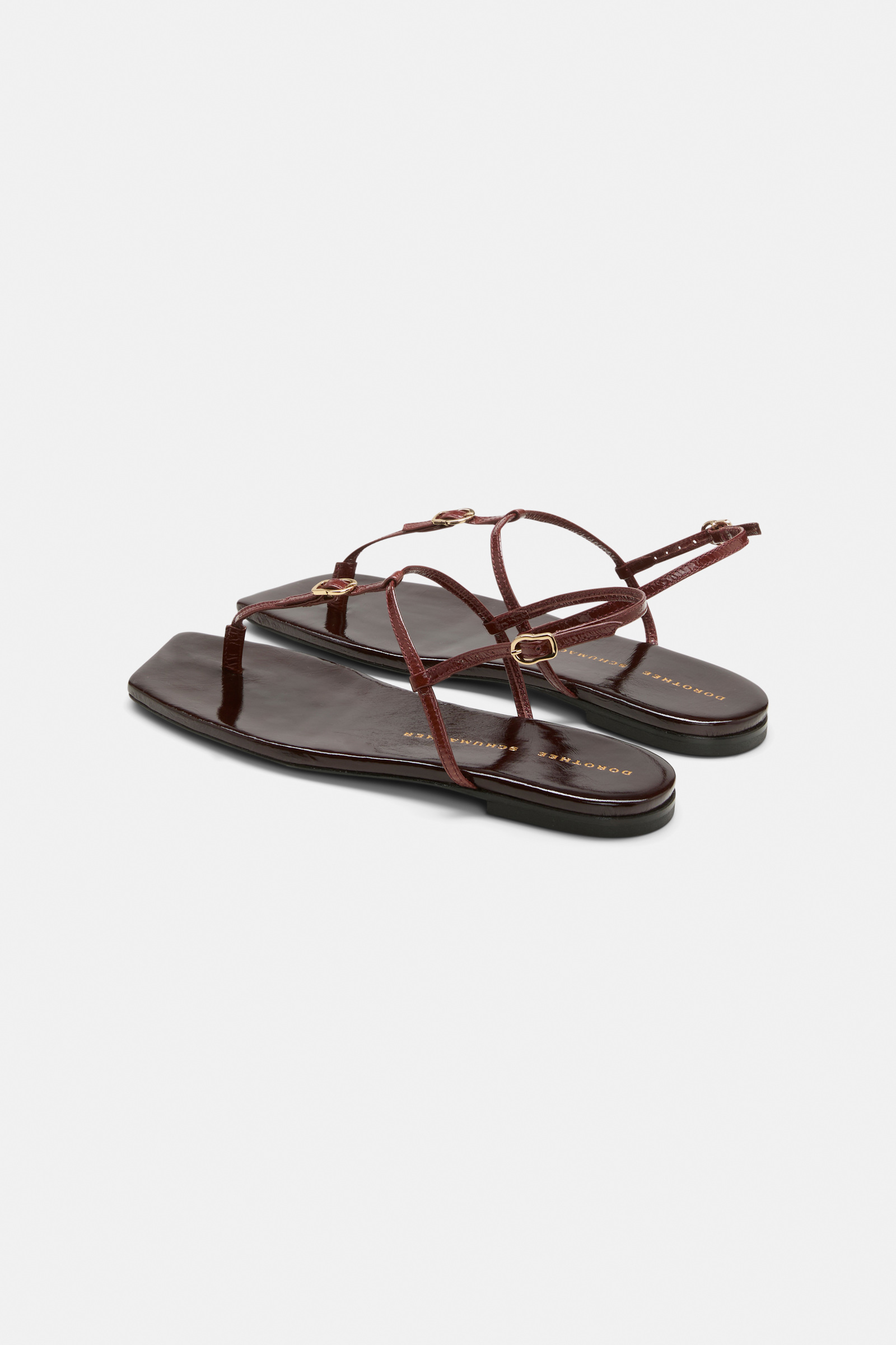 Dorothee Schumacher Toe post buckle sandals bordeaux/rust/tan mix