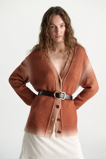 Dorothee Schumacher Patchwork Ledergürtel bordeaux/rust/tan mix