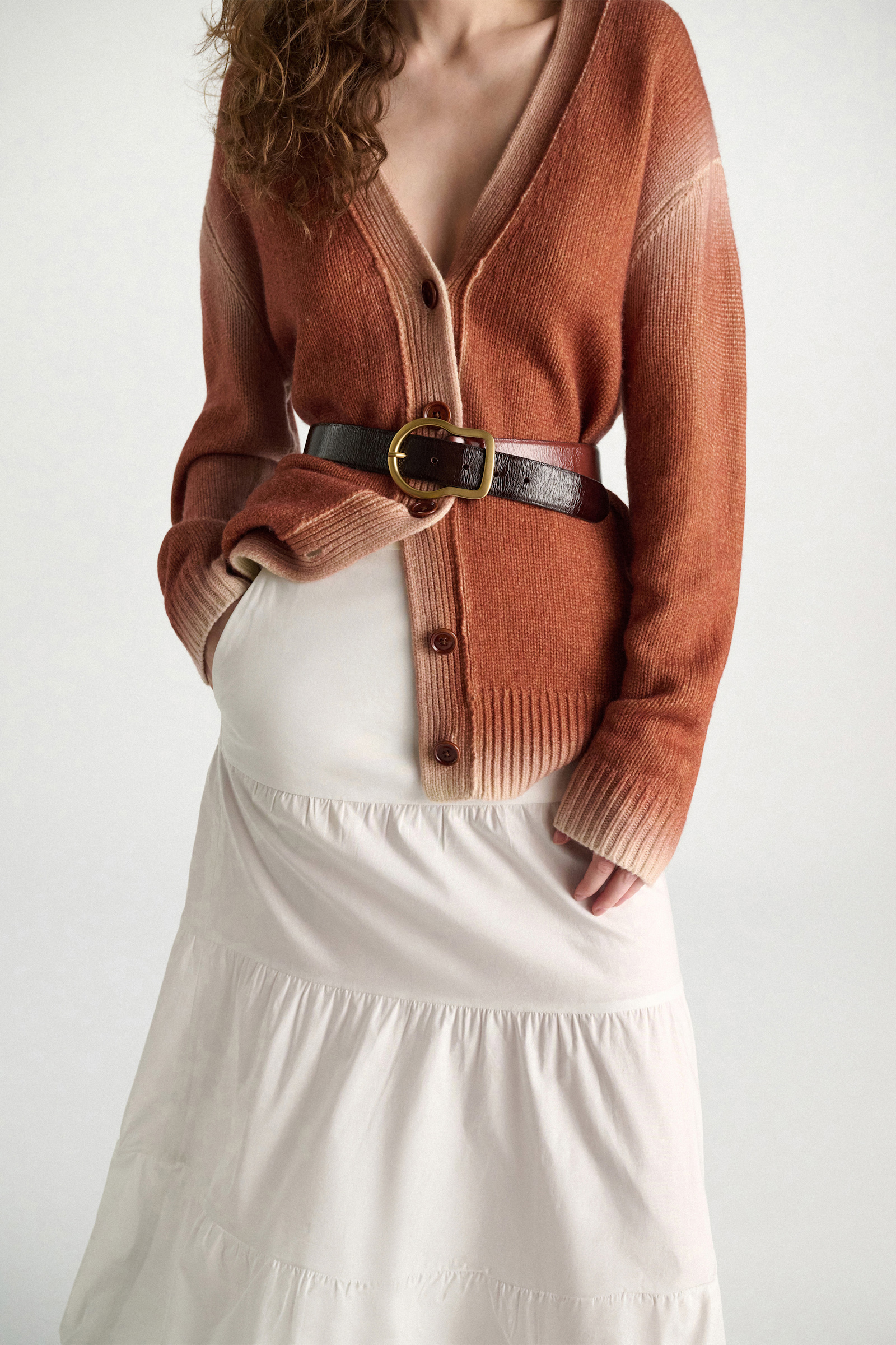 Dorothee Schumacher Patchwork belt bordeaux/rust/tan mix