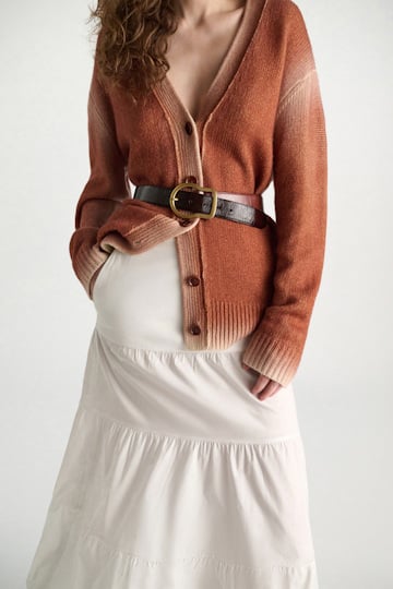 Dorothee Schumacher Patchwork Ledergürtel bordeaux/rust/tan mix