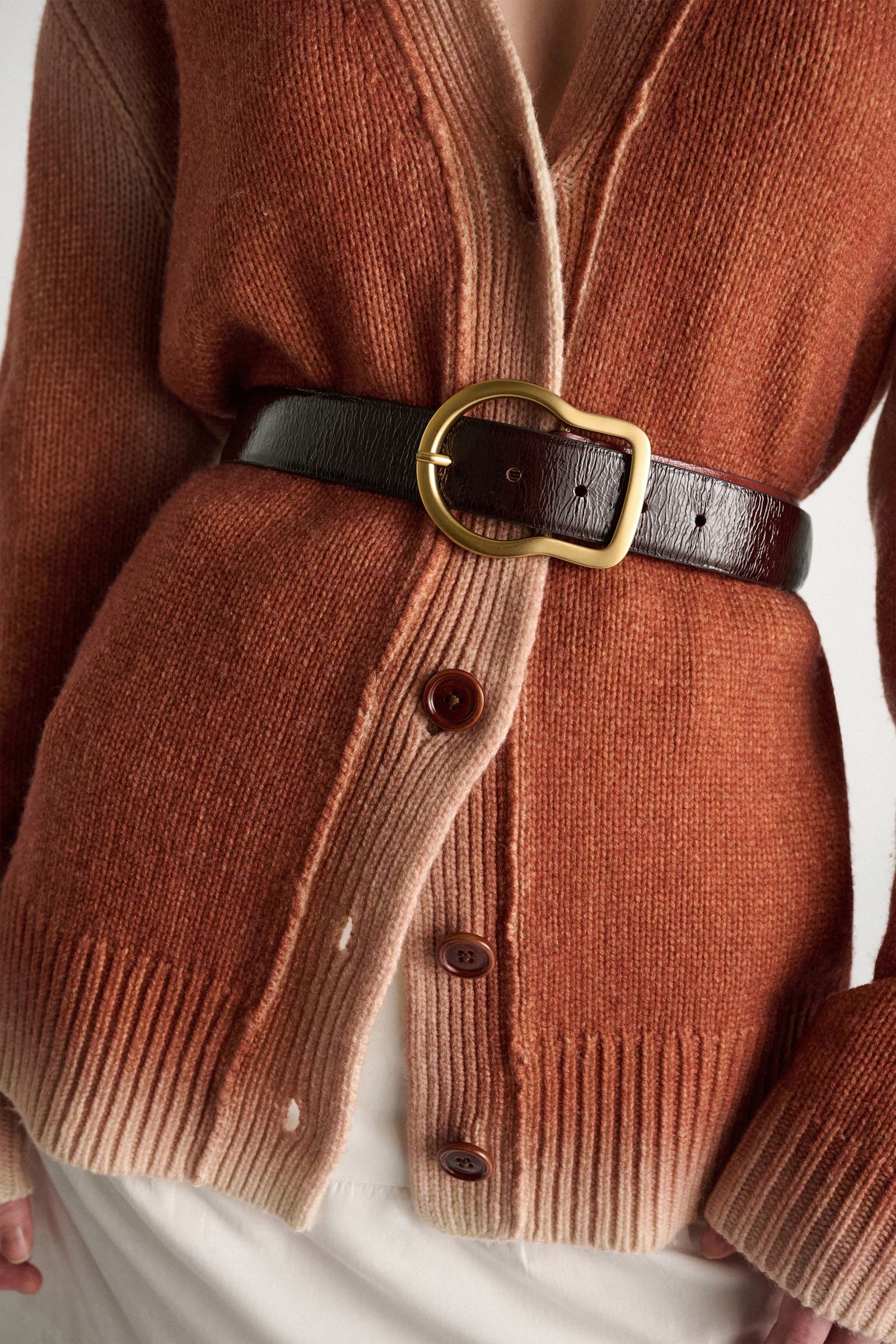 Dorothee Schumacher Patchwork belt bordeaux/rust/tan mix