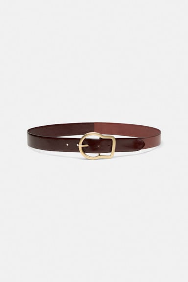 Dorothee Schumacher Patchwork Ledergürtel bordeaux/rust/tan mix