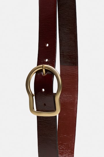 Dorothee Schumacher Patchwork Ledergürtel bordeaux/rust/tan mix