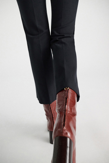 Dorothee Schumacher Crinkle patent leather ankle boots bordeaux/rust/tan mix