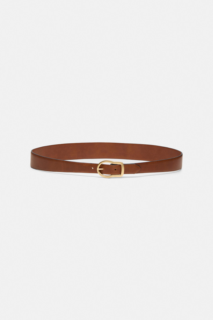 Dorothee Schumacher Wide to thin contour belt cognac