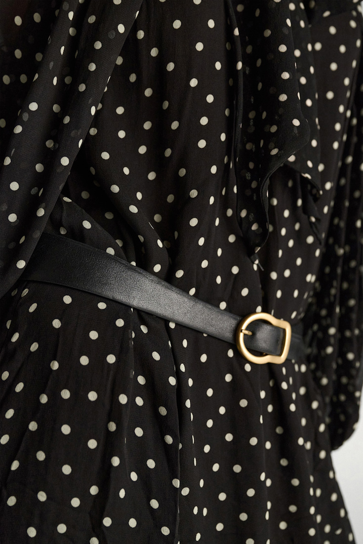 Dorothee Schumacher Wide to thin contour belt pure black