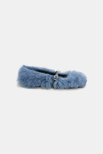 Dorothee Schumacher Curly sheepskin Mary-Janes cornflower