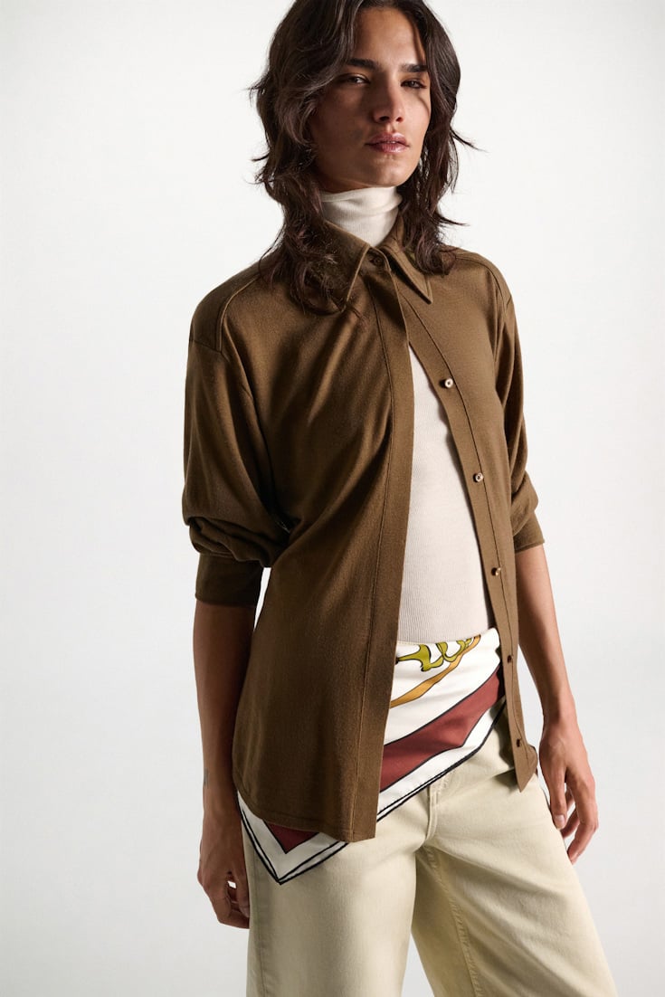 Dorothee Schumacher Extra fine Merino shirt porcini