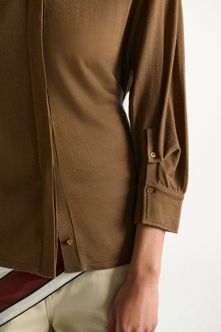 Dorothee Schumacher Extra fine Merino shirt porcini