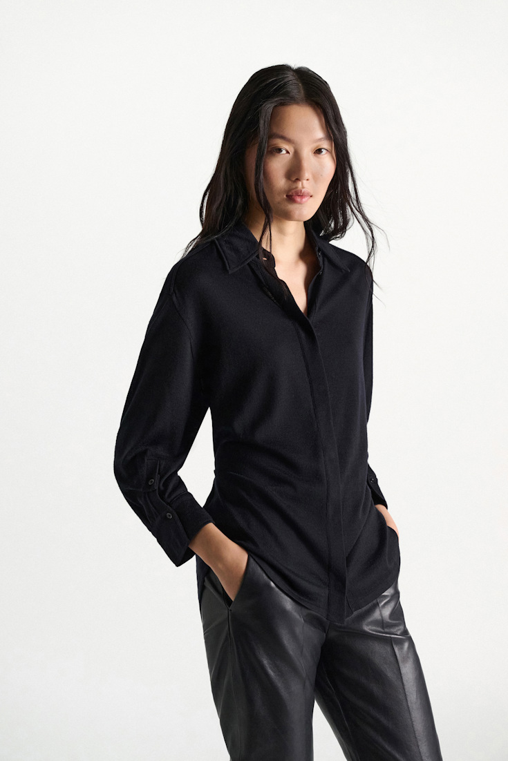 Dorothee Schumacher Extra fine Merino shirt midnight navy