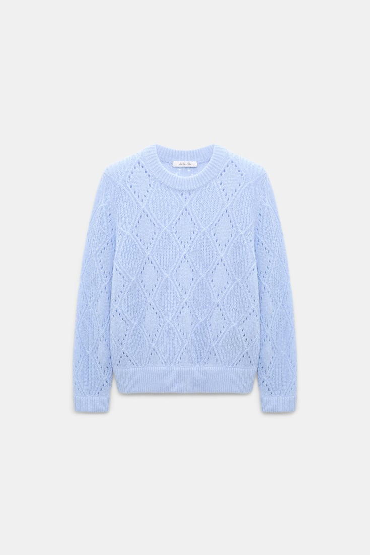 Dorothee Schumacher Textured argyle pullover sky blue