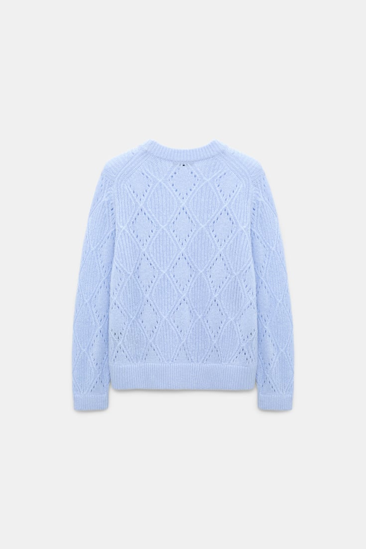 Dorothee Schumacher Textured argyle pullover sky blue