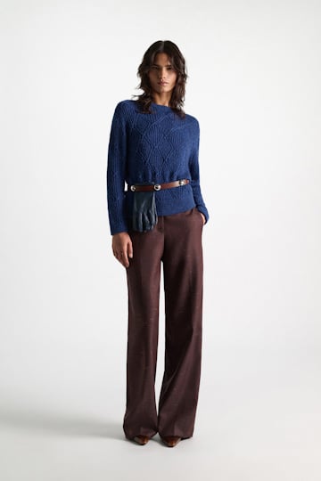 Dorothee Schumacher Textured argyle pullover ocean blue